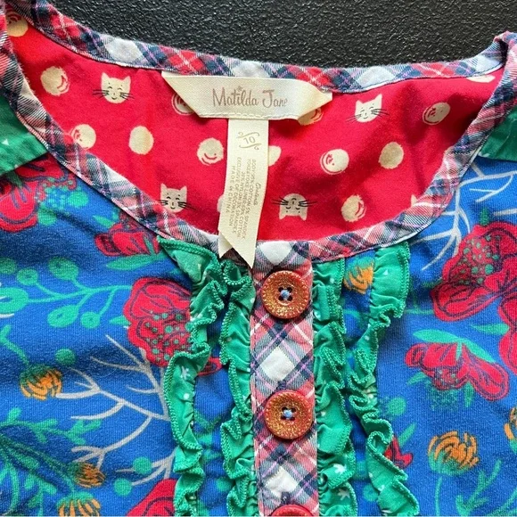 Matilda Jane Make Believe I Believe Tunic Long Sleeve Boho Blue Girls Size 10 - Picture 7 of 10